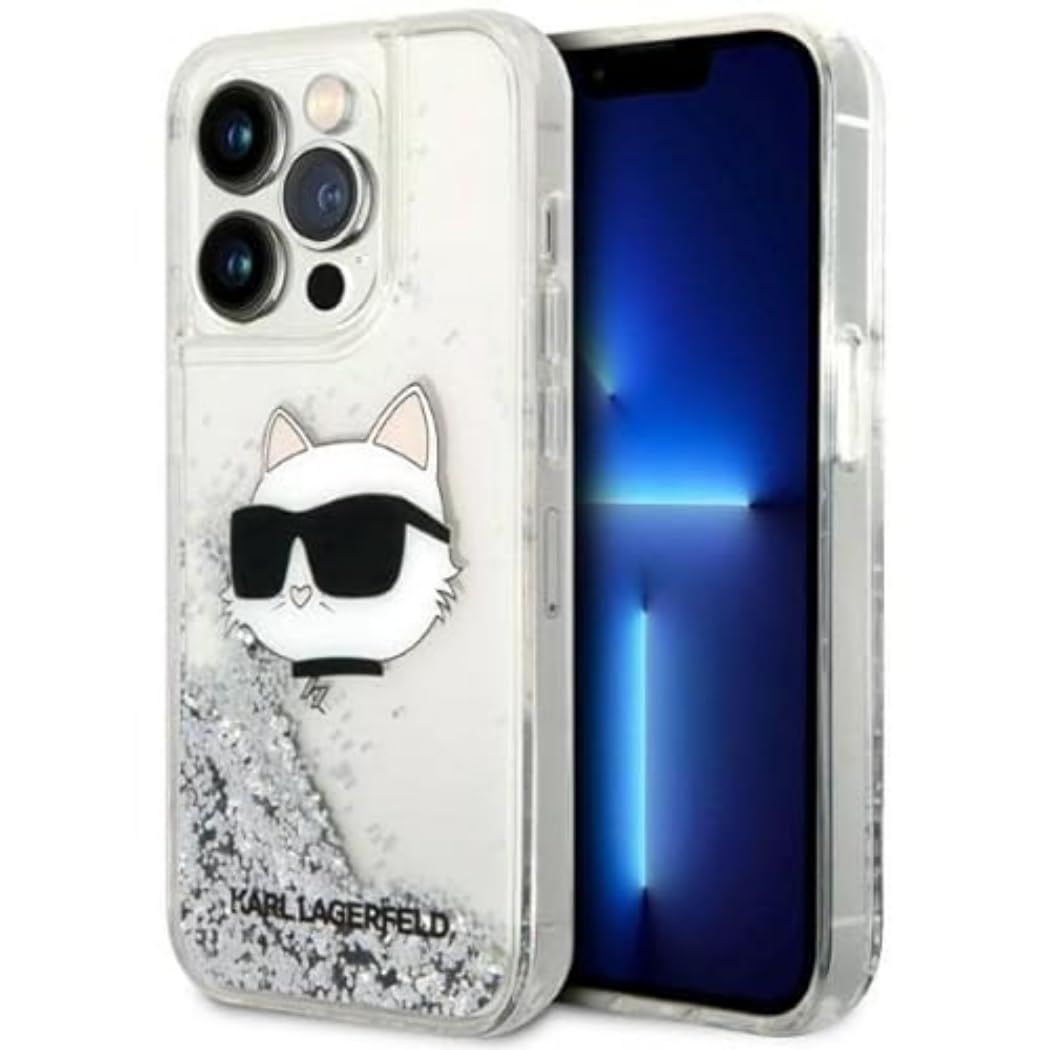 KARL LAGERFELD KLHCP14LLNCHCS Hülle für iPhone 14 Pro 6,1" Silber hardcase Glitt