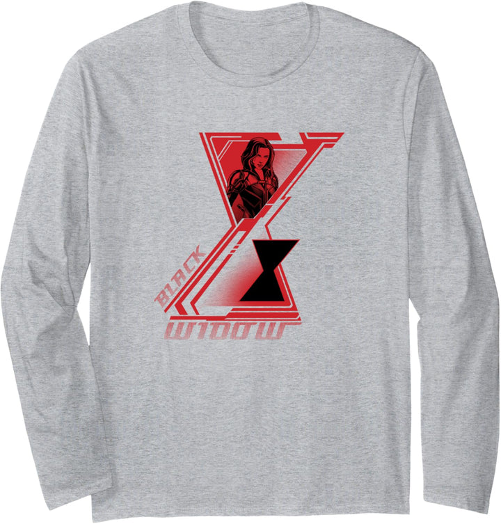 Marvel Black Widow Double Logo Portrait Langarmshirt