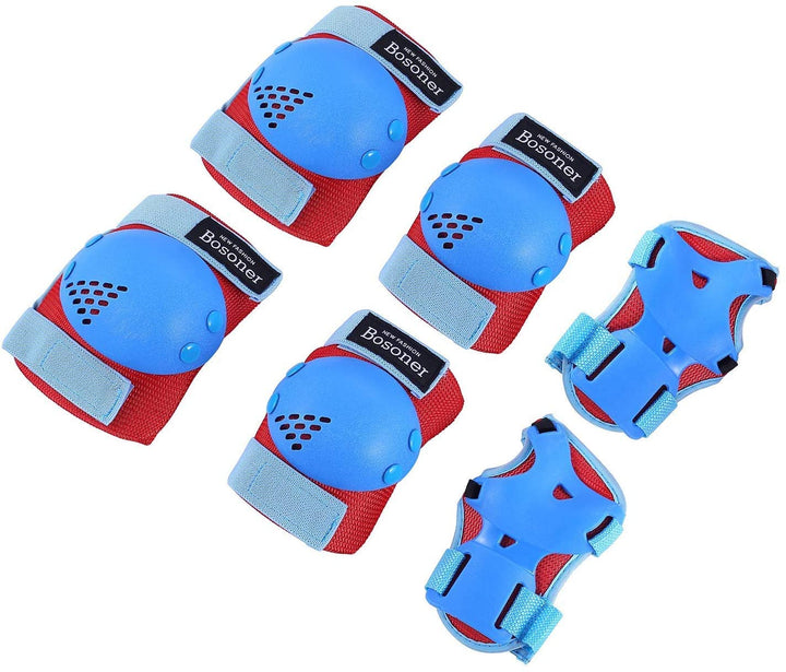 BOSONER Knieschoner Kinder Schoner Inliner Protektoren 6er Set Schützer Inliner Inline Skates Knie U