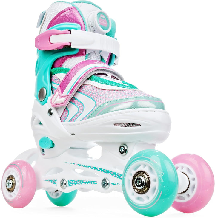 RAVEN 3in1 Inline Skates Triskates Rollschuhe Inliner für Kinder Mädchen verstellbar 27-30 (16,5cm-1