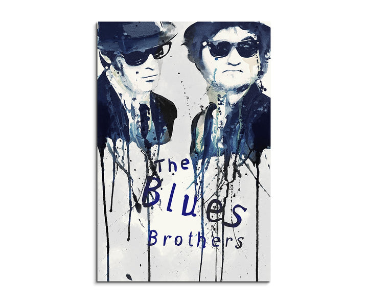Paul Sinus Art The Blues Brothers 90x 60cm Keilrahmenbild Kunstbild Aquarell Art Wandbild auf Leinwa