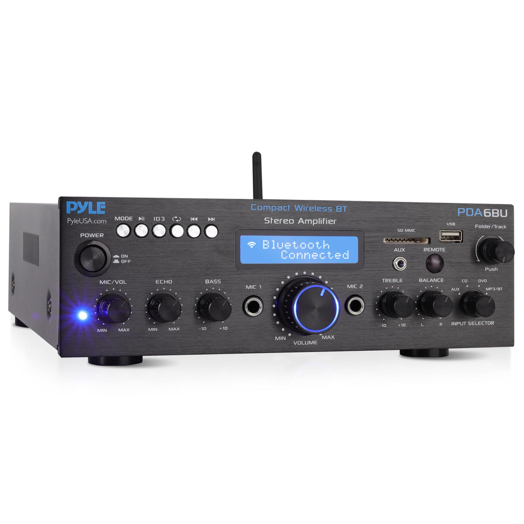 PyleUsa Home Audio Amplifier Home Theater Power Stereo Receiver, Surround Sound, PDA6BUEU, EU Model,