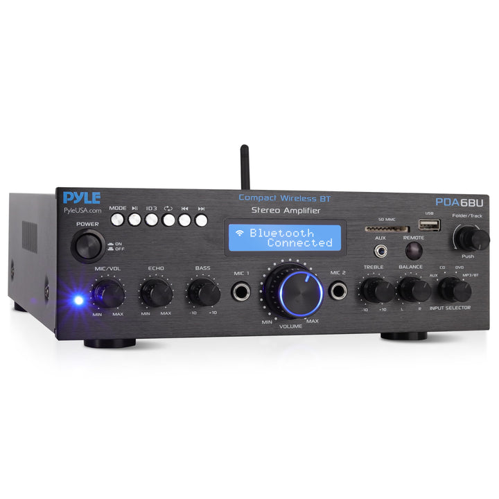 PyleUsa Home Audio Amplifier Home Theater Power Stereo Receiver, Surround Sound, PDA6BUEU, EU Model,