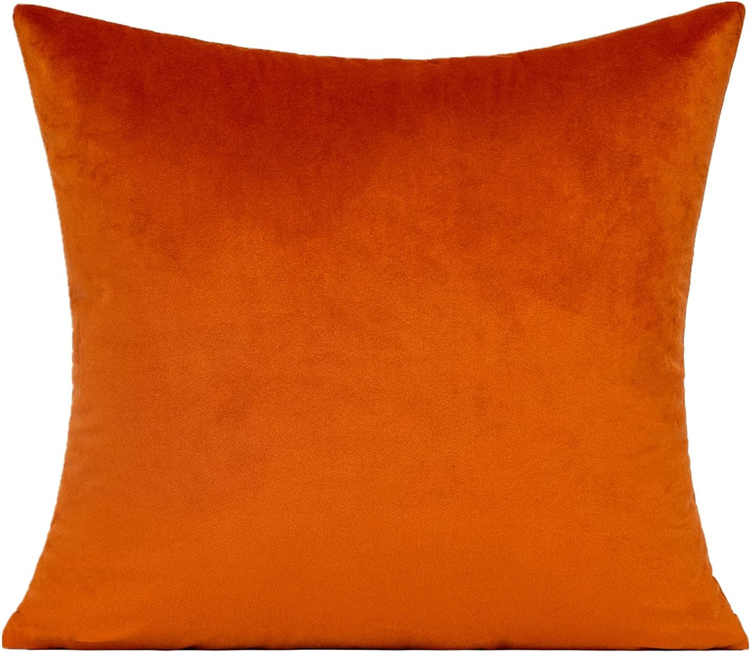VAKADO Burnt Orange Samt Kissenbezüge Rost Herbst Thanksgiving Quadratisch Gemütlich Weiche Feste De