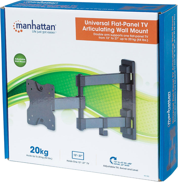 Manhattan 461382 Universal TV-Wandhalterung neig- und schwenkbar ( ein doppelt schwenkbarer Arm - ge