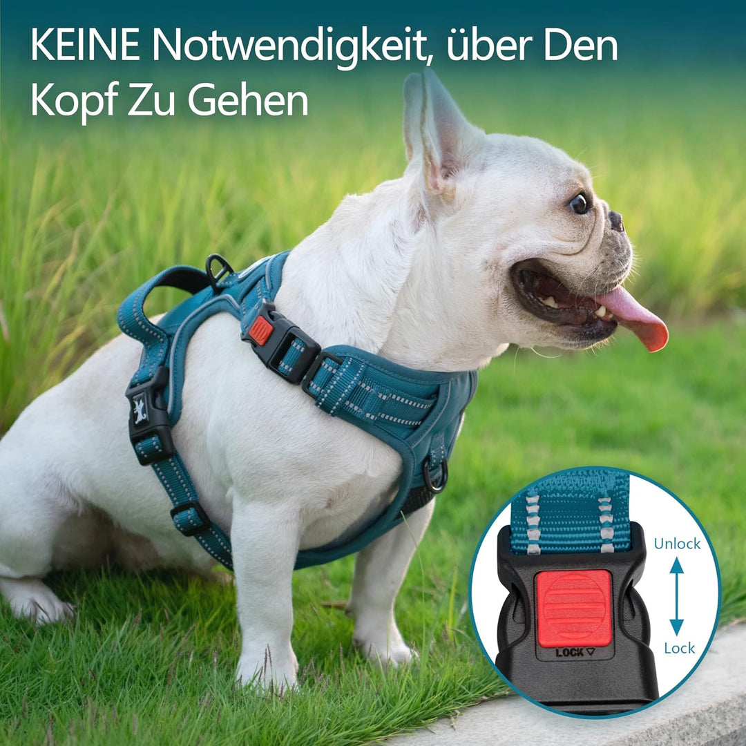 PoyPet Hundegeschirr ohne Zug, Reflektierendes Hundegeschirr für Hunde ohne Würgen, verstellbare, we