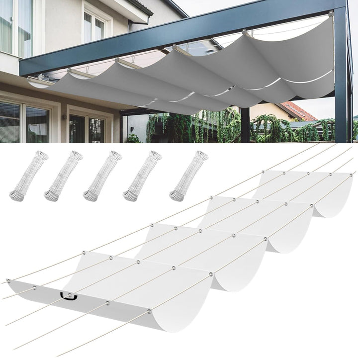 Einziehbares Wellen-Sonnensegel, 2x4M, Pergola-Markise, verstellbar Schutz vor UV-Strahlungen Sonnen