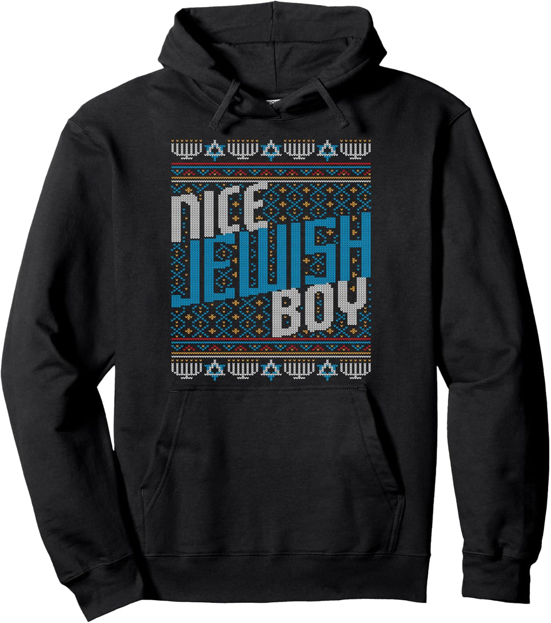 Nice Jewish Boy Jude Happy Hanukkah Ugly Christmas Sweater Pullover Hoodie