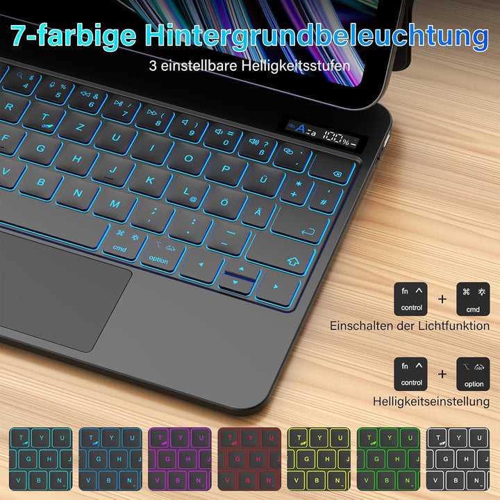 aMZCaSE Magnetische Tastatur Hülle für iPad Air 5/4,Air 11 Zoll M3/M2 (2025/2024),Magic Keyboard mit