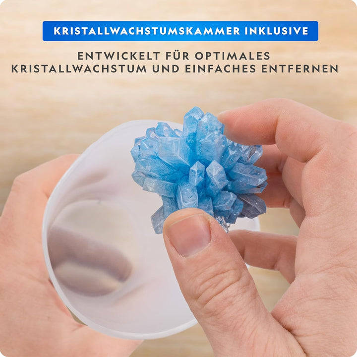 NATIONAL Geographic Kristallzucht-Set – Züchte 3 farbenfrohe Kristalle mit beleuchtetem Ständer & Ha