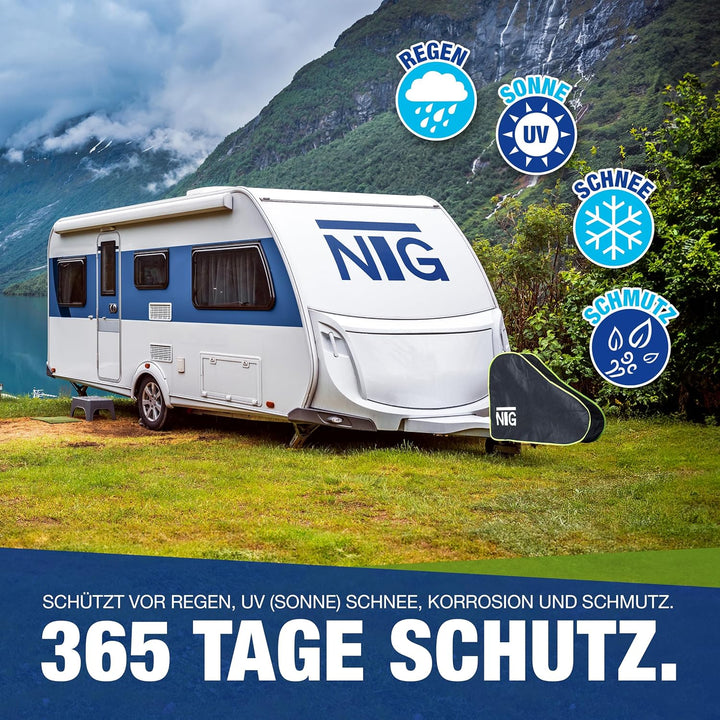 Deichselabdeckung Wohnwagen & Anhänger | Abdeckung Anhängerkupplung mit Doppel-Klickverschluss | Dei