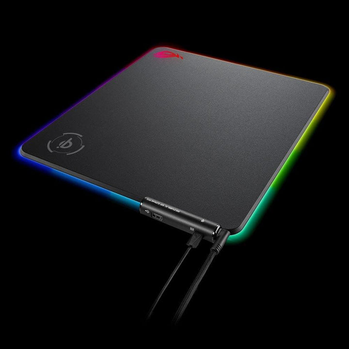 ASUS ROG Balteus QI RGB Gaming-Mauspad (drahtlose Ladefunktion, Aura Sync, USB-Passthrough, rutschfe