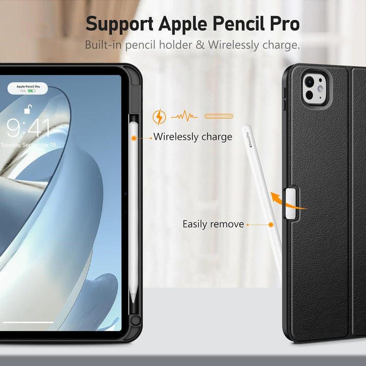 FINTIE Tastatur Hülle für iPad Pro 11 Zoll 2025/2024 (M5/M4), Soft TPU Rückseite Schutzhülle mit Sti