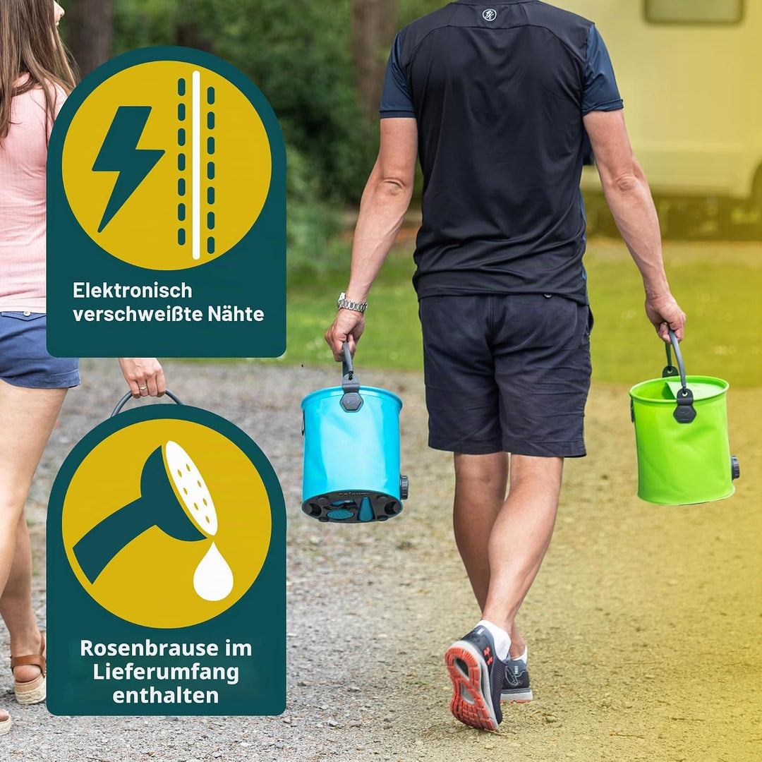 Colapz Faltbare Giesskanne &amp; Eimer für Frischwasser - Camping Ausrüstung für Zelten &amp; Festival - pra