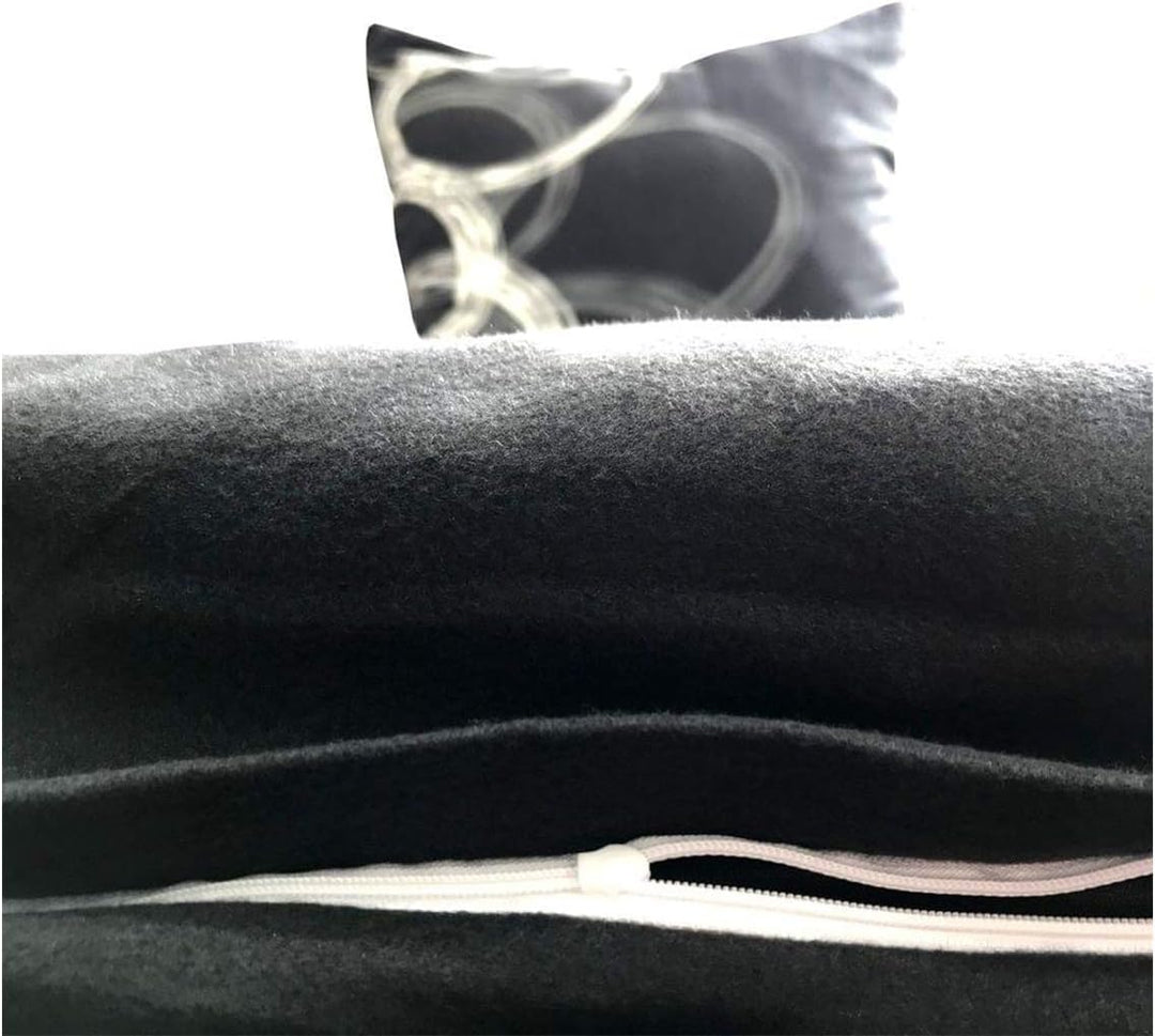 Leonado Vicenti 200x200 cm Warme Winter Bettwäsche Kreise Schwarz Grau Fleece gestreift modern Schla
