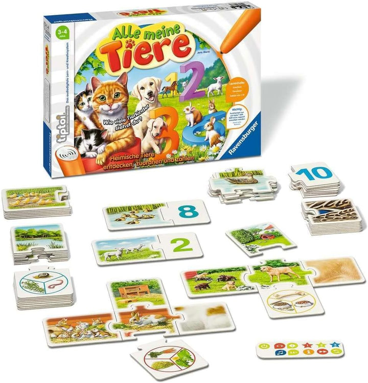 Ravensburger tiptoi 00776 - Alle meine Tiere - Spiel ab 3 Jahren - Lerne spielerisch die Zahlen von