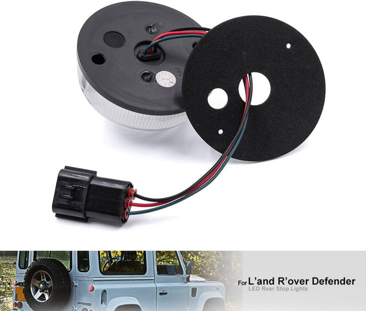 NSLUMO 2 Stueck Klare Linse Rot 73mm Defender LED Rücklicht Für 90/110 1983~1990 Defender 1990~2016