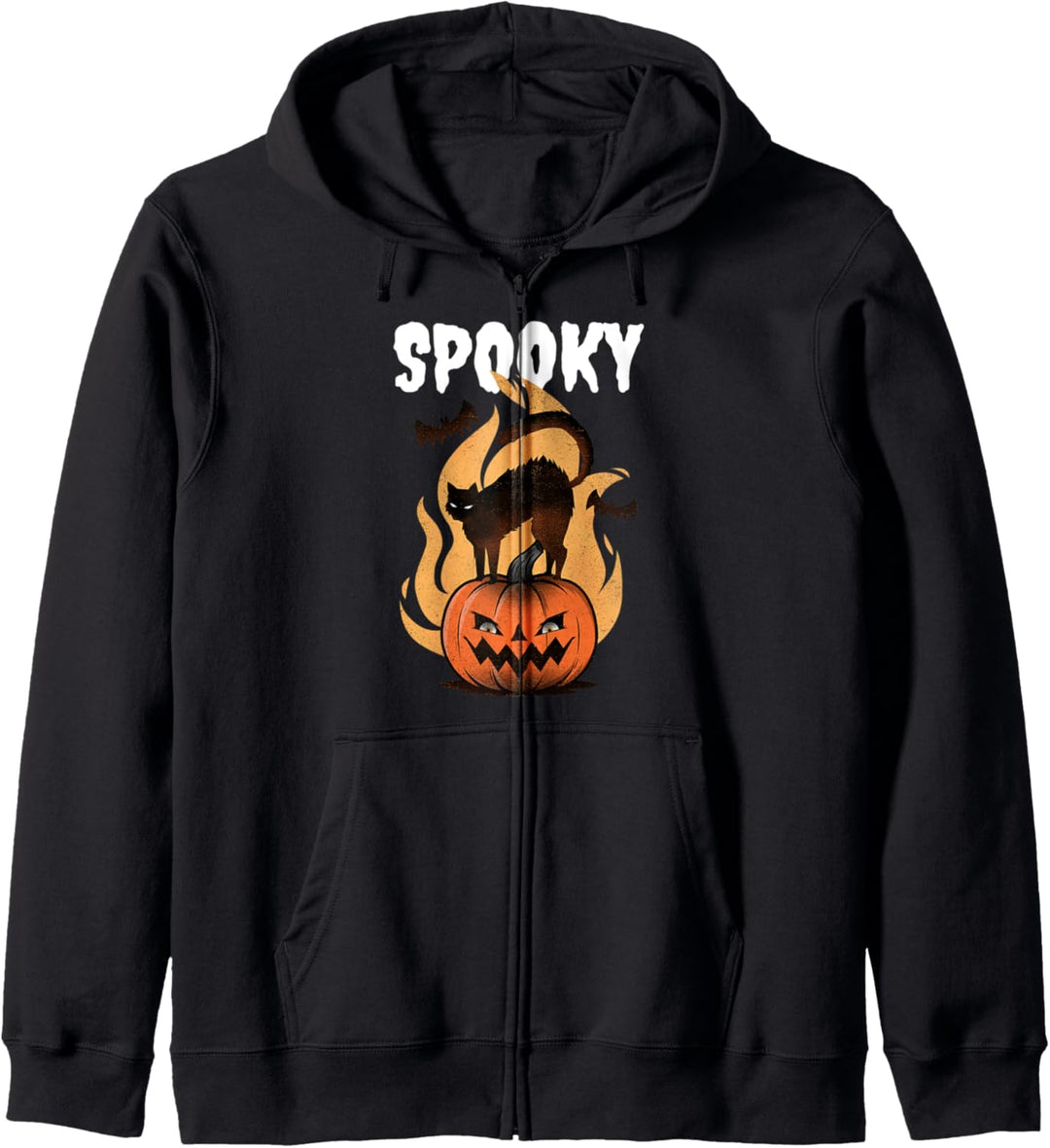 Spooky Cat Pumpkin Lustiges Kostüm Halloween Kapuzenjacke