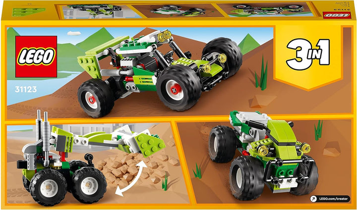LEGO 31123 Creator 3-in-1 Geländebuggy, Quad, Kompaktlader, Spielzeug-Fahrzeuge für Kinder ab 7 Jahr