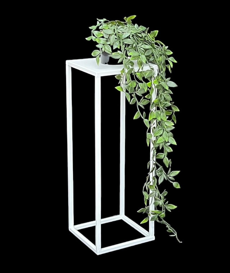 DanDiBo Blumenhocker Metall Weiss Eckig 50 - 70 cm Blumenständer Beistelltisch 96482 Blumensäule Mod