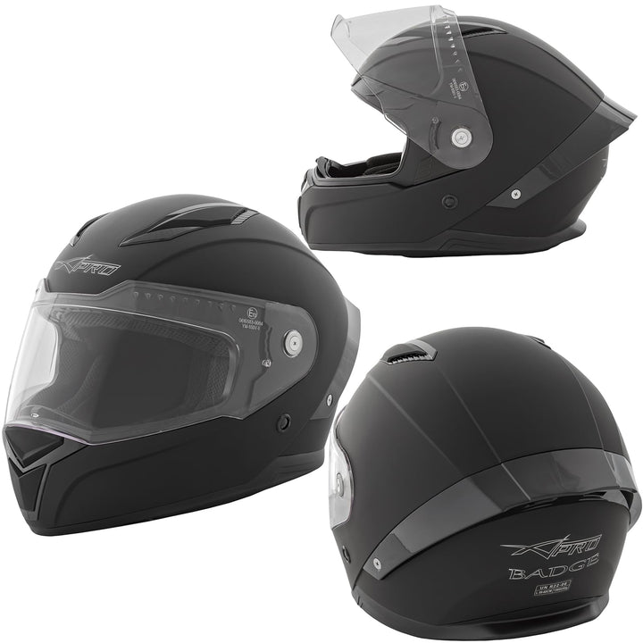 Integralhelm Motorradhelm Rollerhelm Anti-Kratz-Visier Touring Sport 55-56 cm ( S) Schwarz Matt, 55-