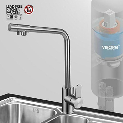 Massive Edelstahlarmatur Model KS – B019 für Küche und Bad mit Wasserfilter von Viborg - HK