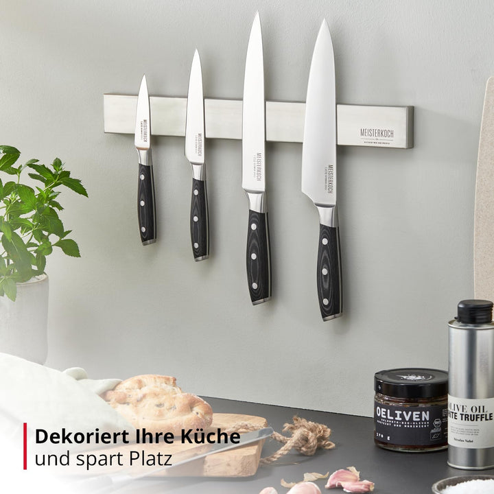 MEISTERKOCH Magnetleiste OPTIMUS 40 cm Länge Edelstahl poliert, zum Kleben oder Bohren, ideal zum Pl
