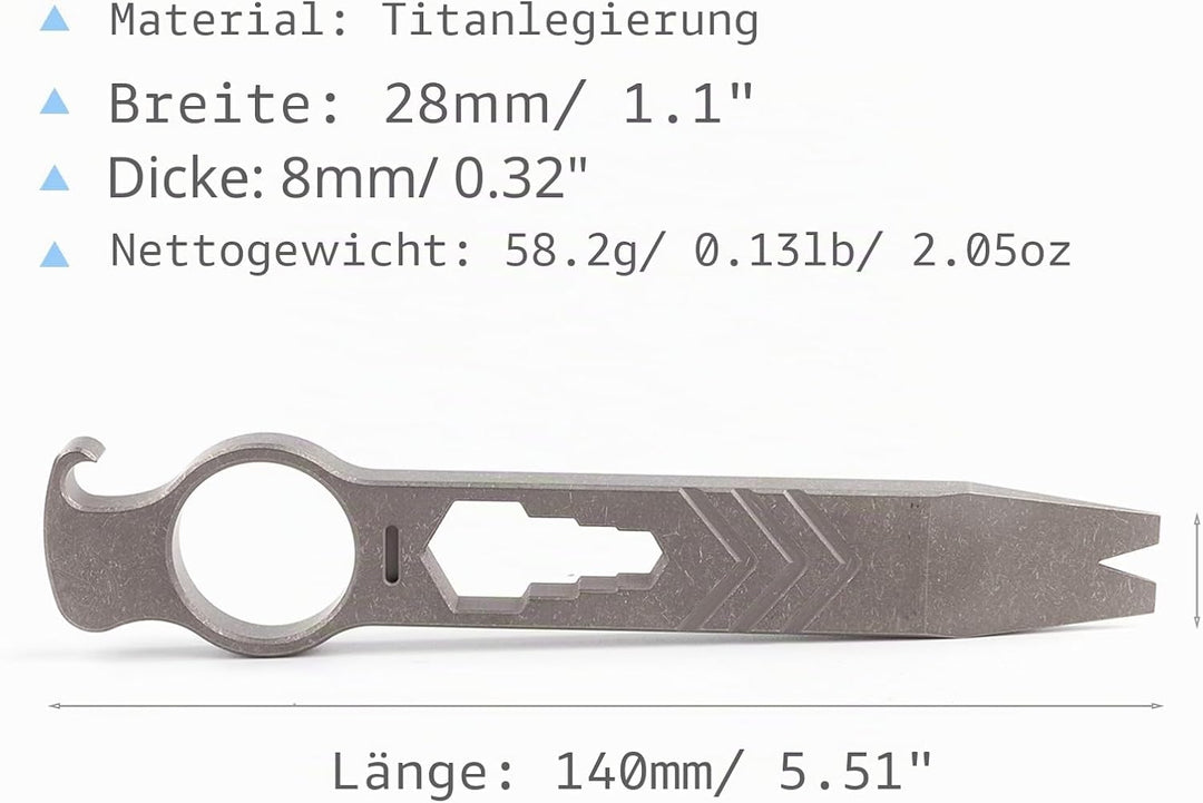 Hamans Titan EDC Brecheisen Flaschenöffner Brechstange Schraubenschlüssel Schraubendreher Kompakte G