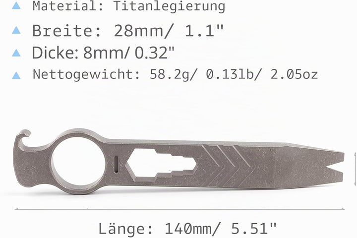 Hamans Titan EDC Brecheisen Flaschenöffner Brechstange Schraubenschlüssel Schraubendreher Kompakte G