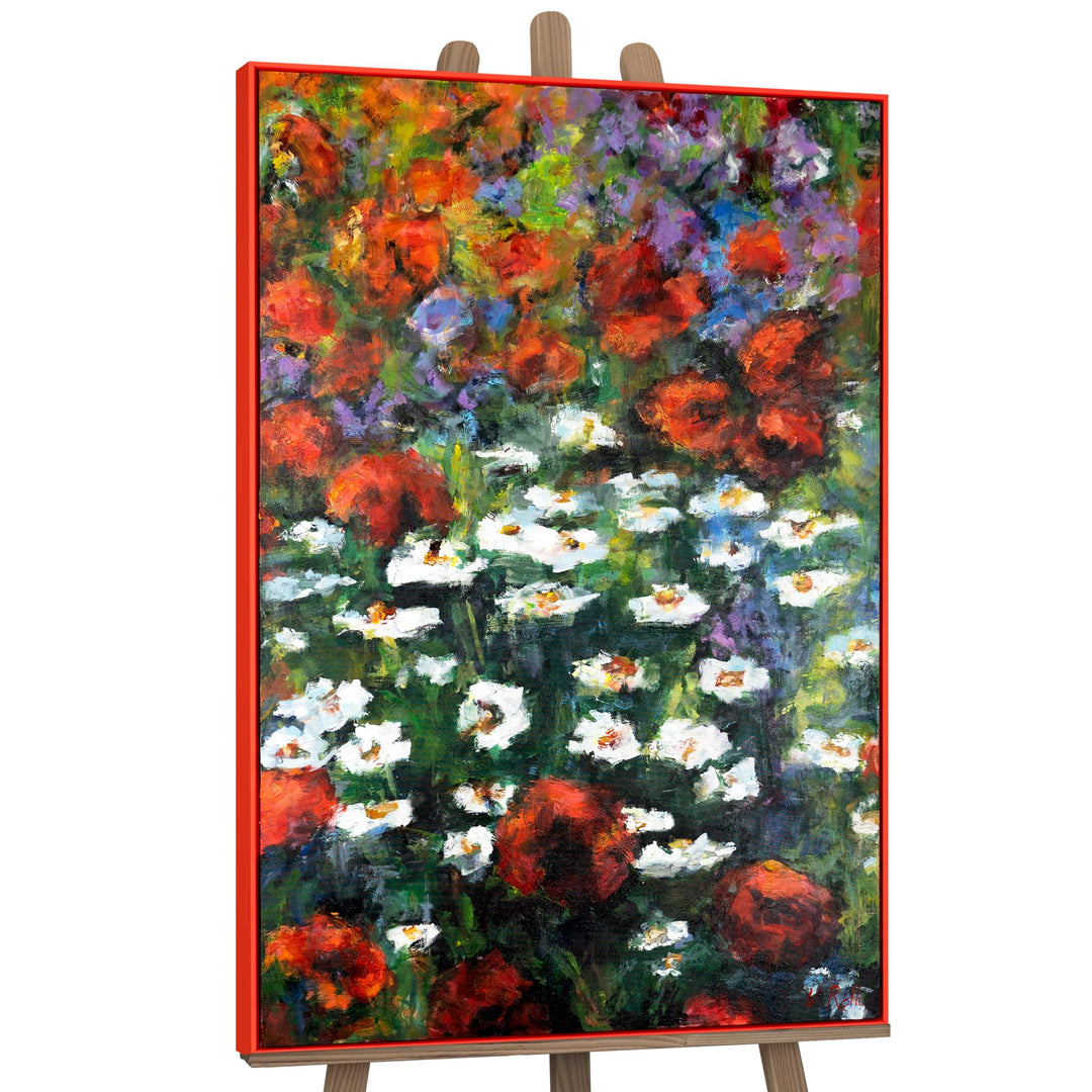 YS-Art Abstrakt Design Acryl Gemälde auf Leinwand Abstrakte blühende Weiten handgemalt Wandbilder Wo