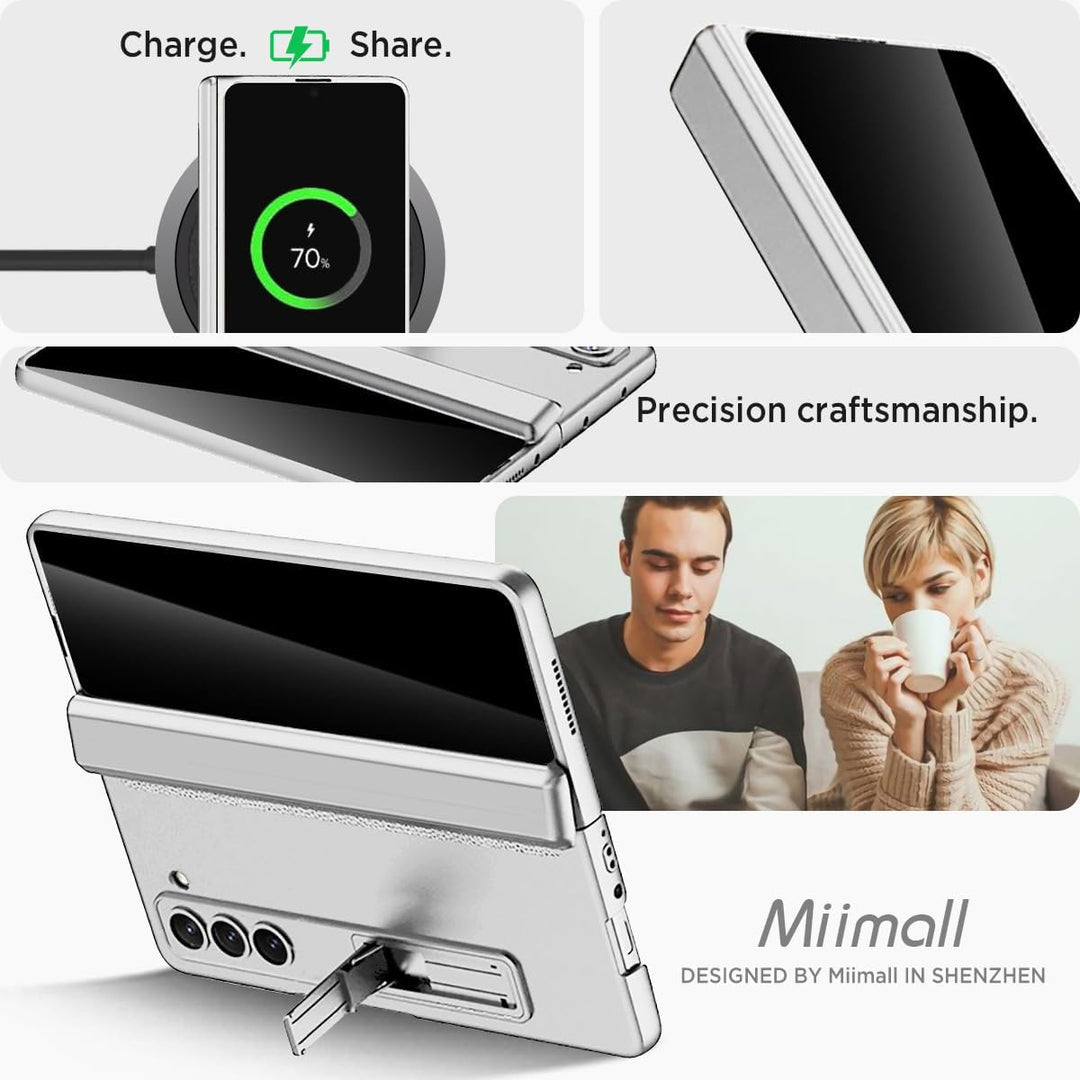Miimall Kompatibel mit Samsung Galaxy Z Fold 5 Hülle mit Displayschutz Anti-Peeping+Magnetischer Sch