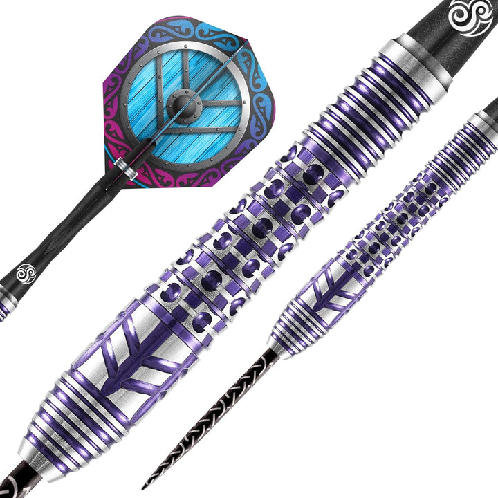 Shot! Darts Viking Shield Maiden 90% Tungsten Pro Throwing Darts Steel Tip Set, Professional – Made