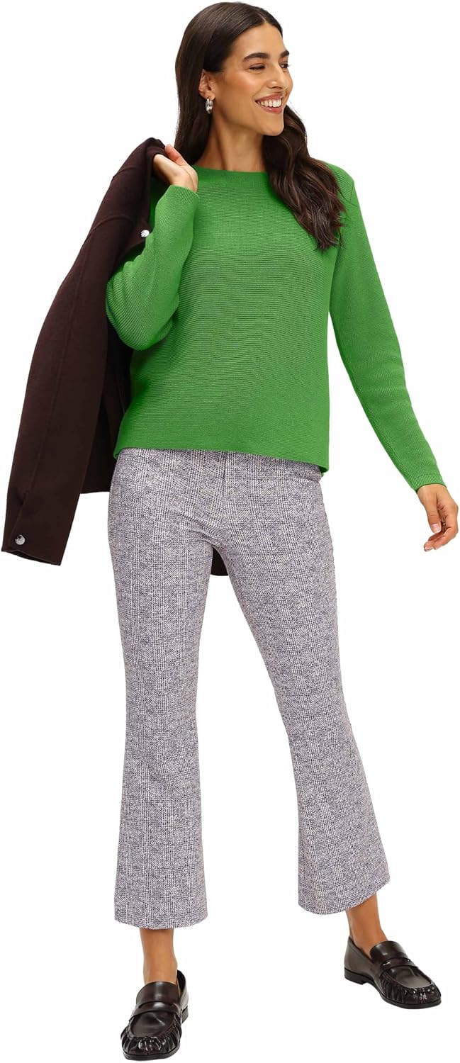 BRAX Damen Style Lesley Organic Cotton Solid Pullover 42 36 Leaf Green, 42 36 Leaf Green
