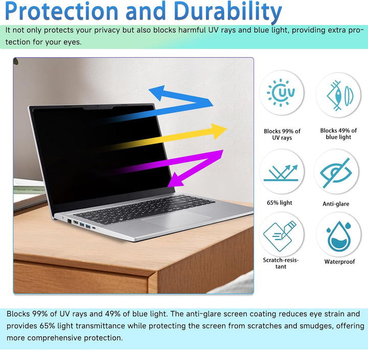 Magnetischer Laptop Blickschutzfolie 13.3 Zoll 16:10,Anti Blaulicht Blendschutz Blickschutzfolie Dis
