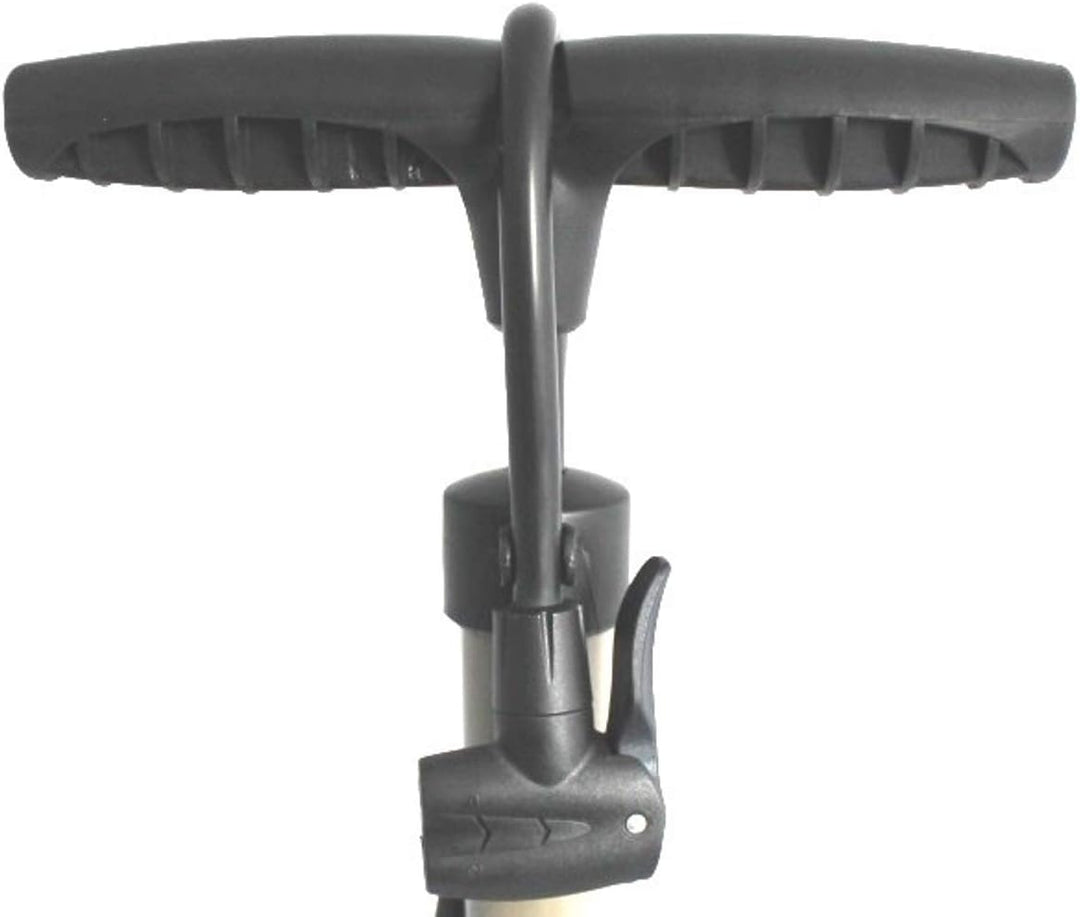 P4B | Luftpumpe in Titanium mit grossem Manometer | Fahrradpumpe für alle Ventile - Dunlop Ventil, F
