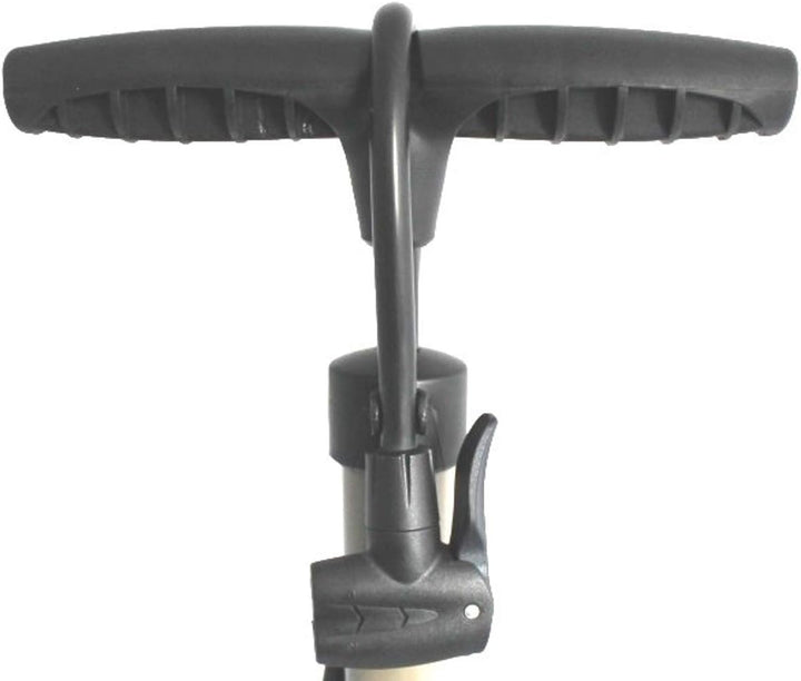 P4B | Luftpumpe in Titanium mit grossem Manometer | Fahrradpumpe für alle Ventile - Dunlop Ventil, F