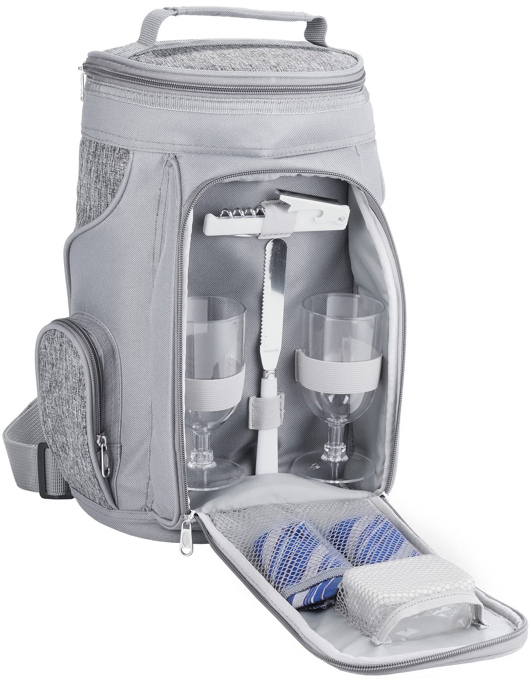 BRUBAKER Kühltasche für 2 Flaschen Wein und Champagner bis 1,5 l, gepolsterte Weinkühltasche - Pickn