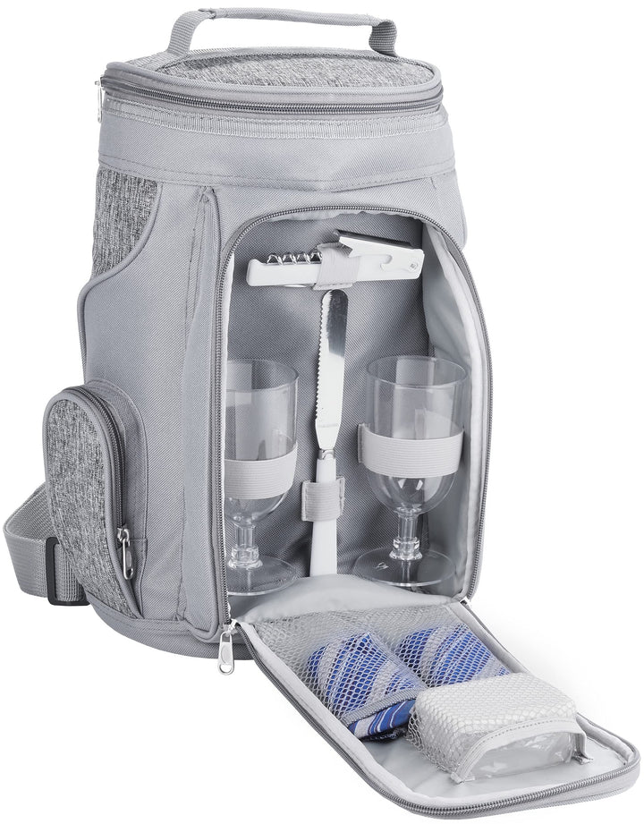 BRUBAKER Kühltasche für 2 Flaschen Wein und Champagner bis 1,5 l, gepolsterte Weinkühltasche - Pickn