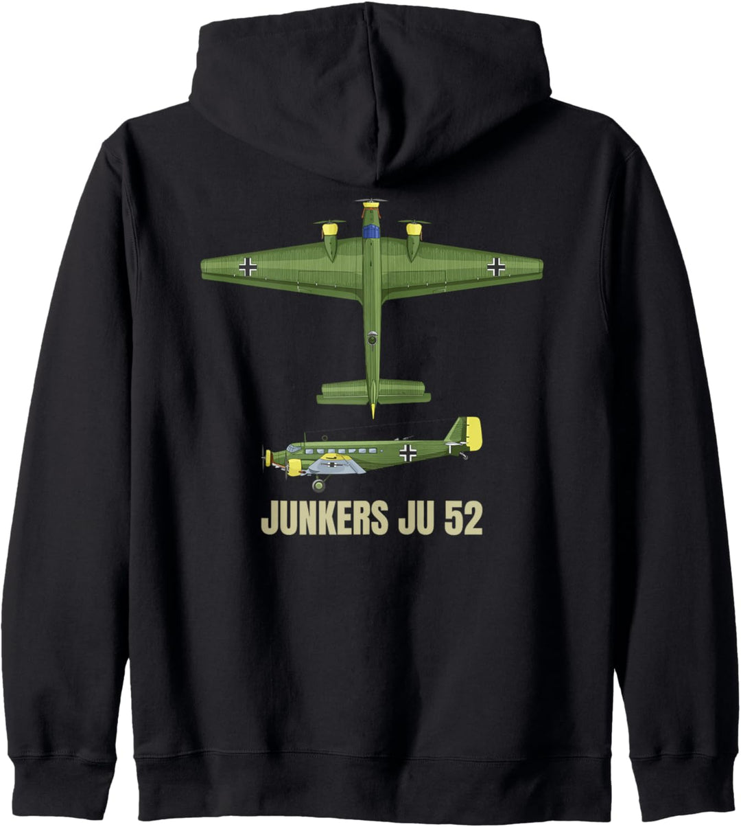 Ju 52 Deutsches WW2 Transportflugzeug Flugzeugdiagramm Kapuzenjacke