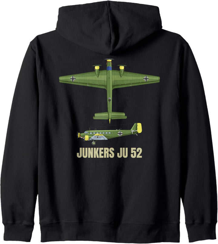 Ju 52 Deutsches WW2 Transportflugzeug Flugzeugdiagramm Kapuzenjacke