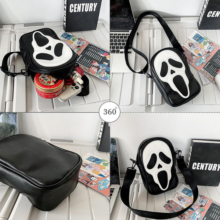 PORRASSO Ghost Umhängetasche Damen Schultertasche Crossbody Bag Paare Messenger-Tasche für Halloween