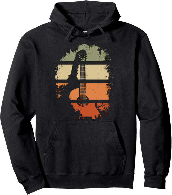 Gitarre Gitarrenspieler Vintage Retro Gitarrist Pullover Hoodie