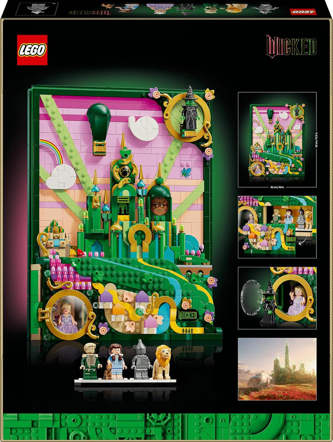 LEGO Wicked Emerald City Wandkunst - 3D Bauset für Erwachsene - Ausstellungsmodell mit 6 Minifiguren