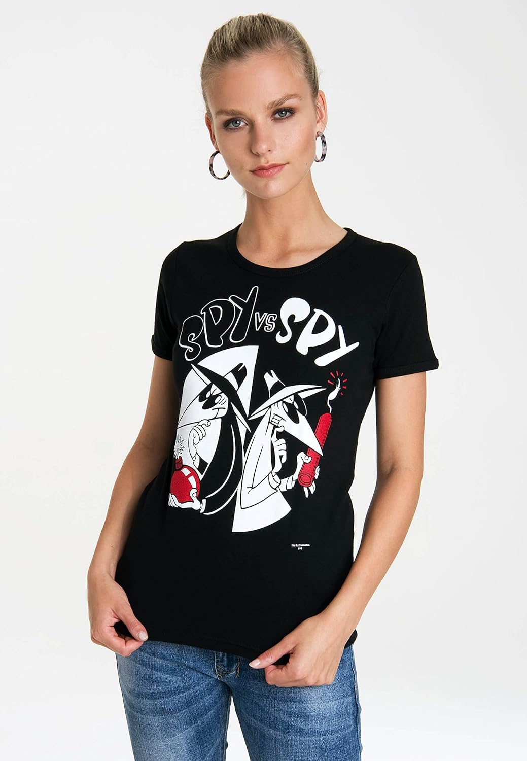 Logoshirt® Mad Comics Agenten Spy vs Spy T-Shirt I Unisex I Slimtfit I schwarz kurzärmlig Rundhalskr