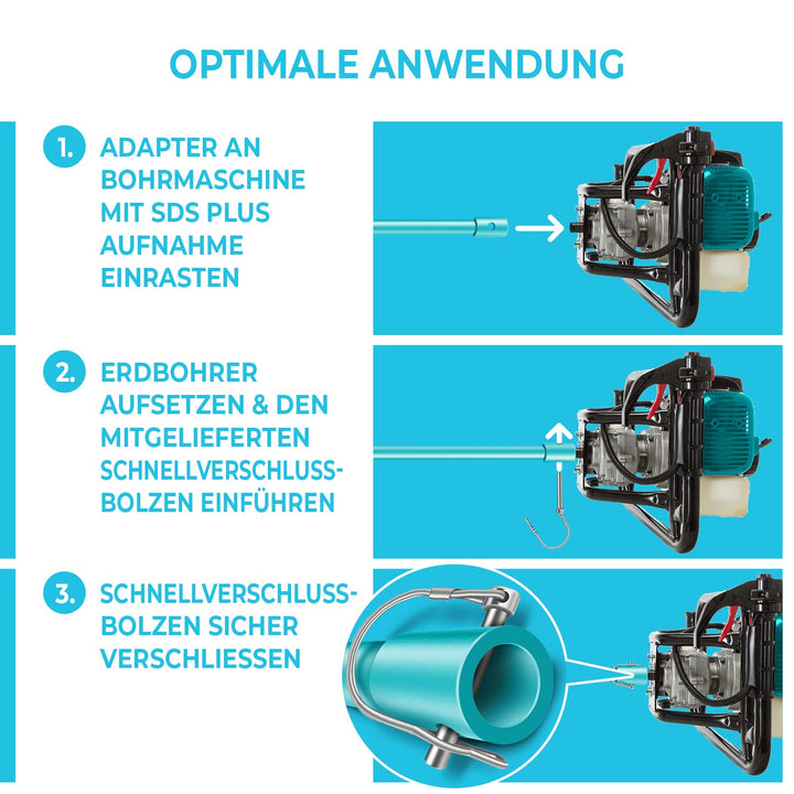BRUNNENTAL ® 1m Erdbohrer Verlängerung - Für Brunnenbohrer Erdbohrer Handerdbohrer zum Tiefenbohren