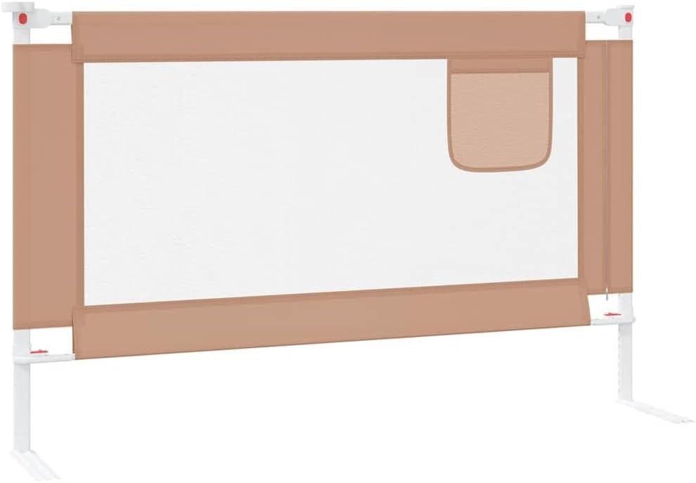 vidaXL Kleinkind-Bettschutzgitter Taupe 120x25 cm Stoff