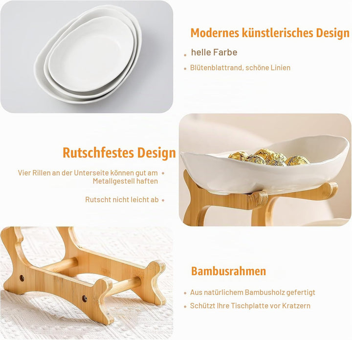 Obst Etagere Keramik Obstschale mit 2 Etagen Keramik Obstteller 2 Ebenen ObstEtagere Obstschale Etag