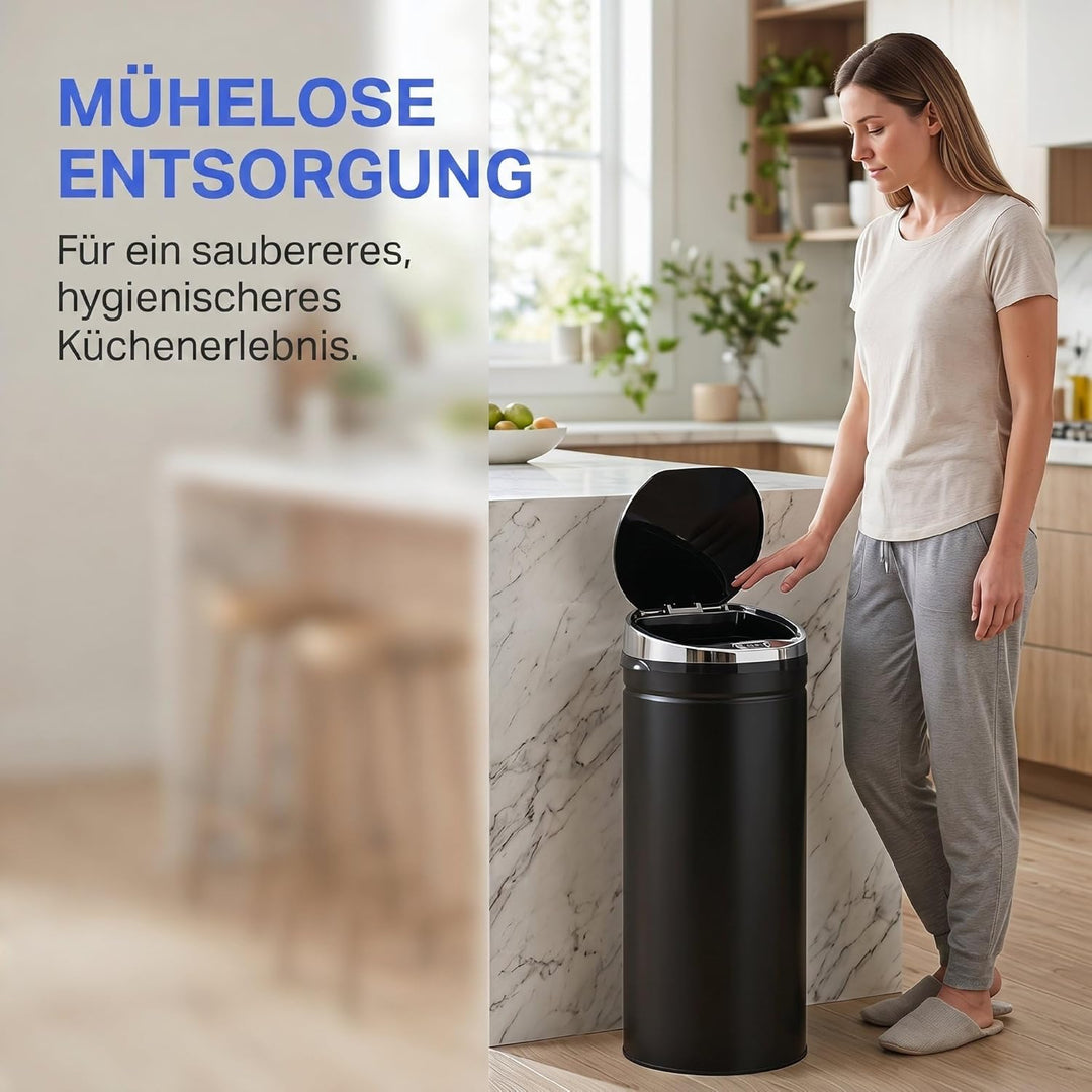 HOMCOM Sensor Mülleimer 50L Automatischer Mülleimer mit Bewegungssensor, Abfalleimer Abfallbehälter