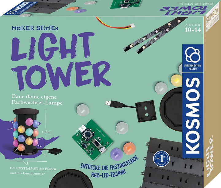 Kosmos 620943 Light Tower Experimentierkasten für Kinder ab 10 Jahren, Experimentierkasten Technik u