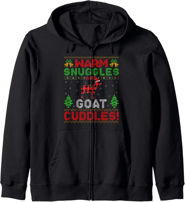 Warm Snuggles And Goat Cuddles Ugly Goat Christmas Kapuzenjacke
